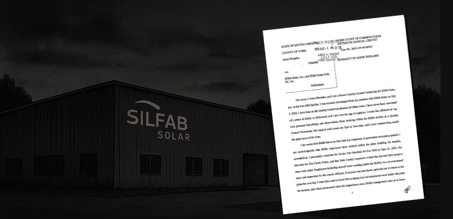 Silfab Solar Whistleblower Alleges Secret Illegal Operations In South Carolina