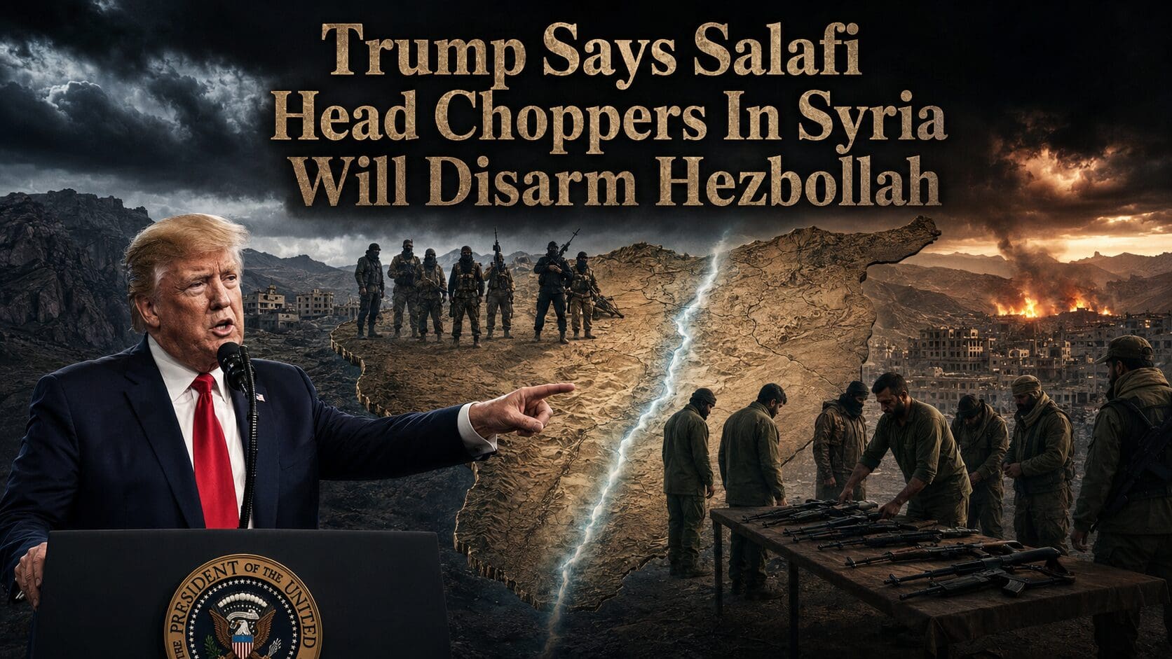 Trump Says Salafi Head Choppers In Syria Will Disarm Hezbollah
