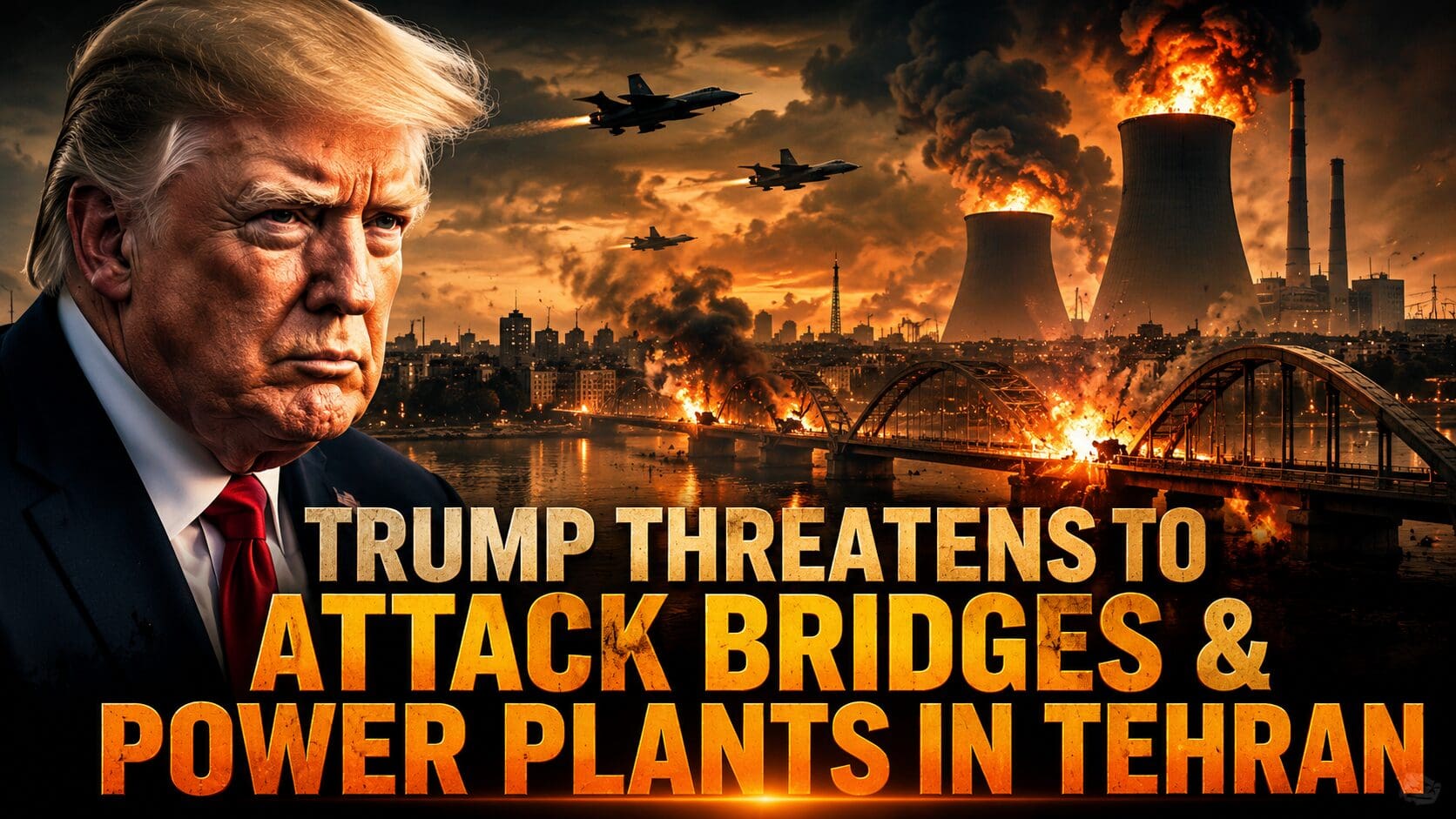 Trump Threatens To Attack Bridges & Power Plants In Tehran