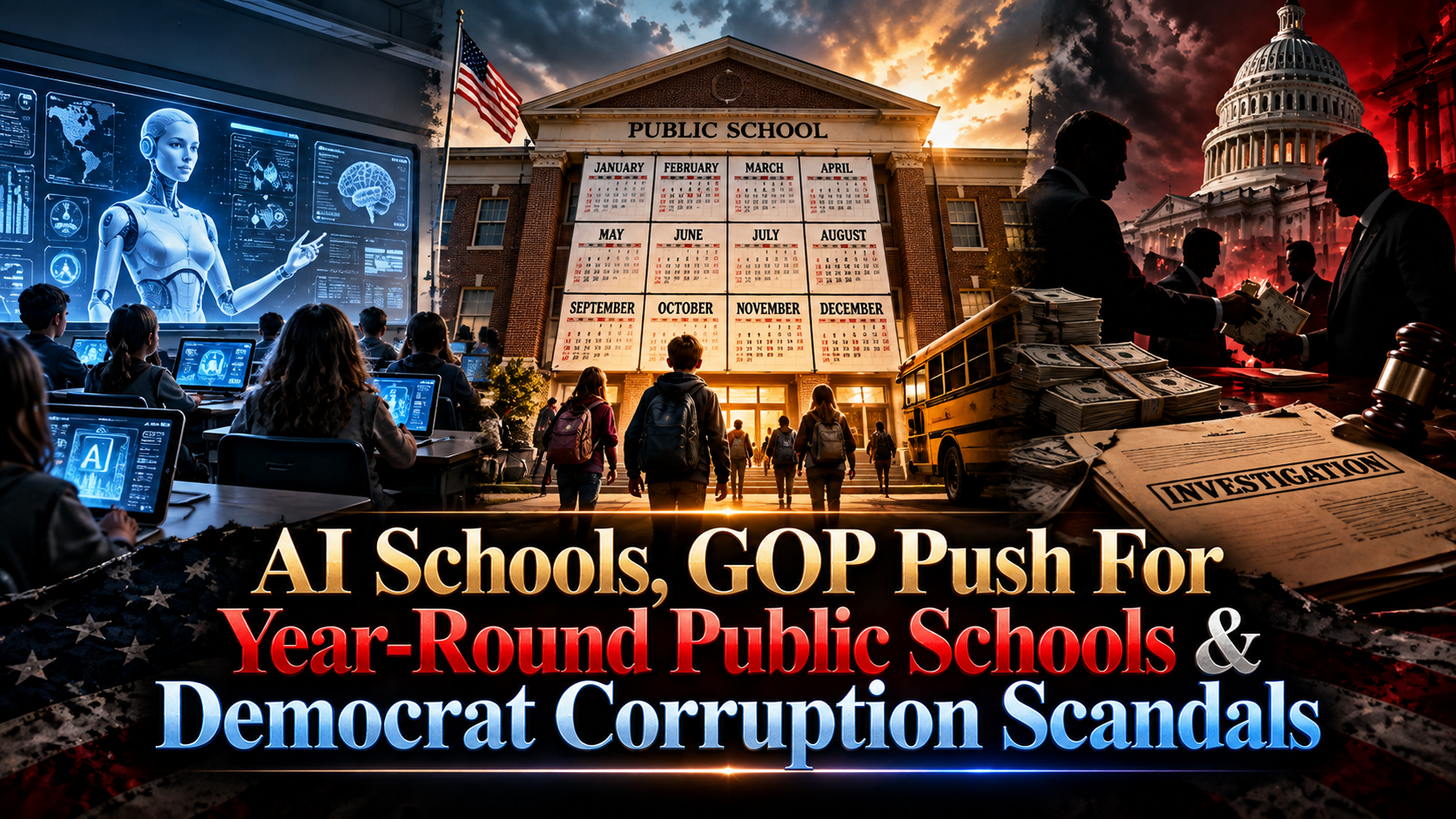 AI Schools, GOP Push For Year-Round Public Schools & Democrat Corruption Scandals
