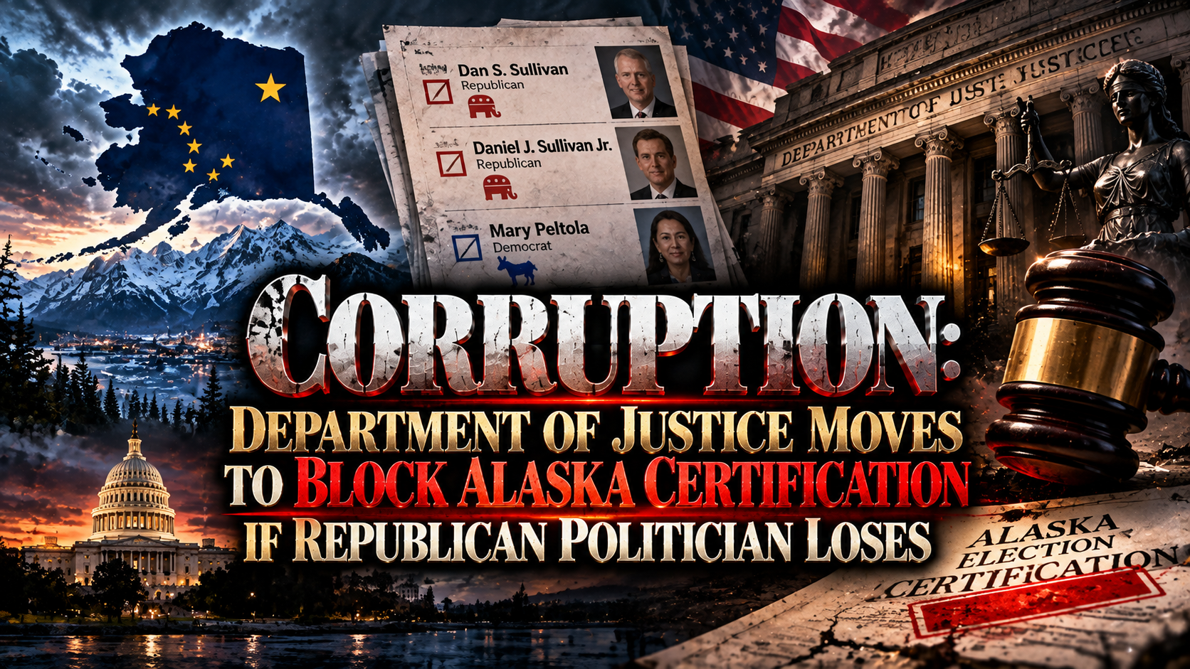 Corruption: Department of Justice Moves to Block Alaska Certification if Republican Politician Loses