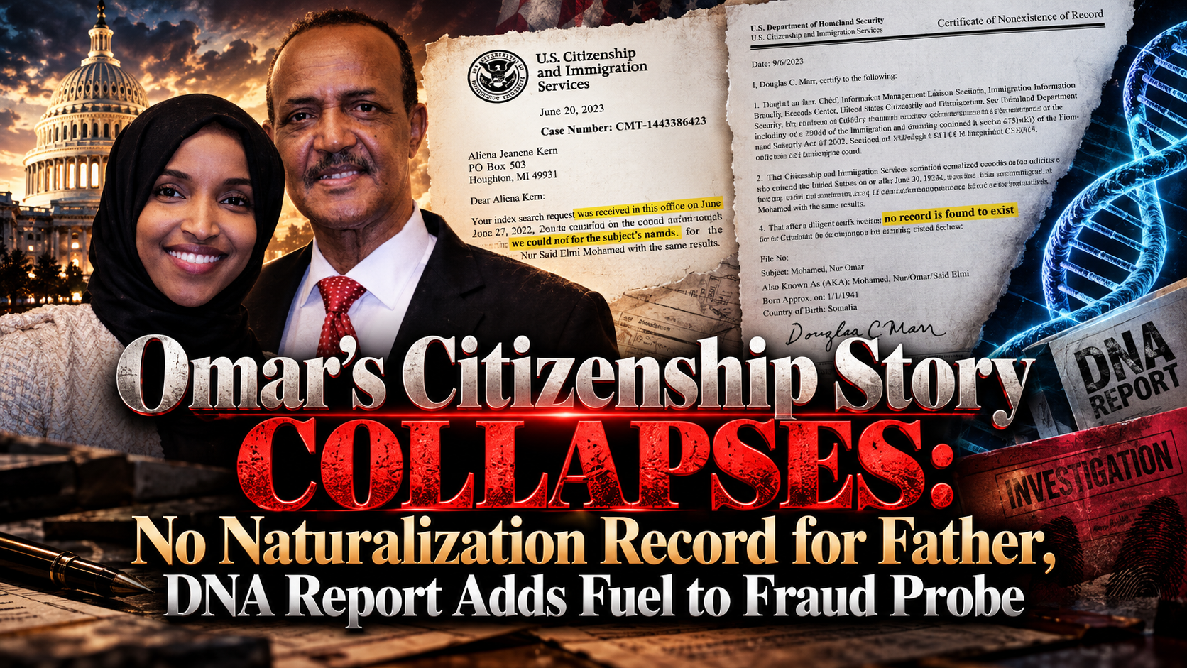 Omar’s Citizenship Story Collapses: No Naturalization Record for Father, DNA Report Adds Fuel to Fraud Probe