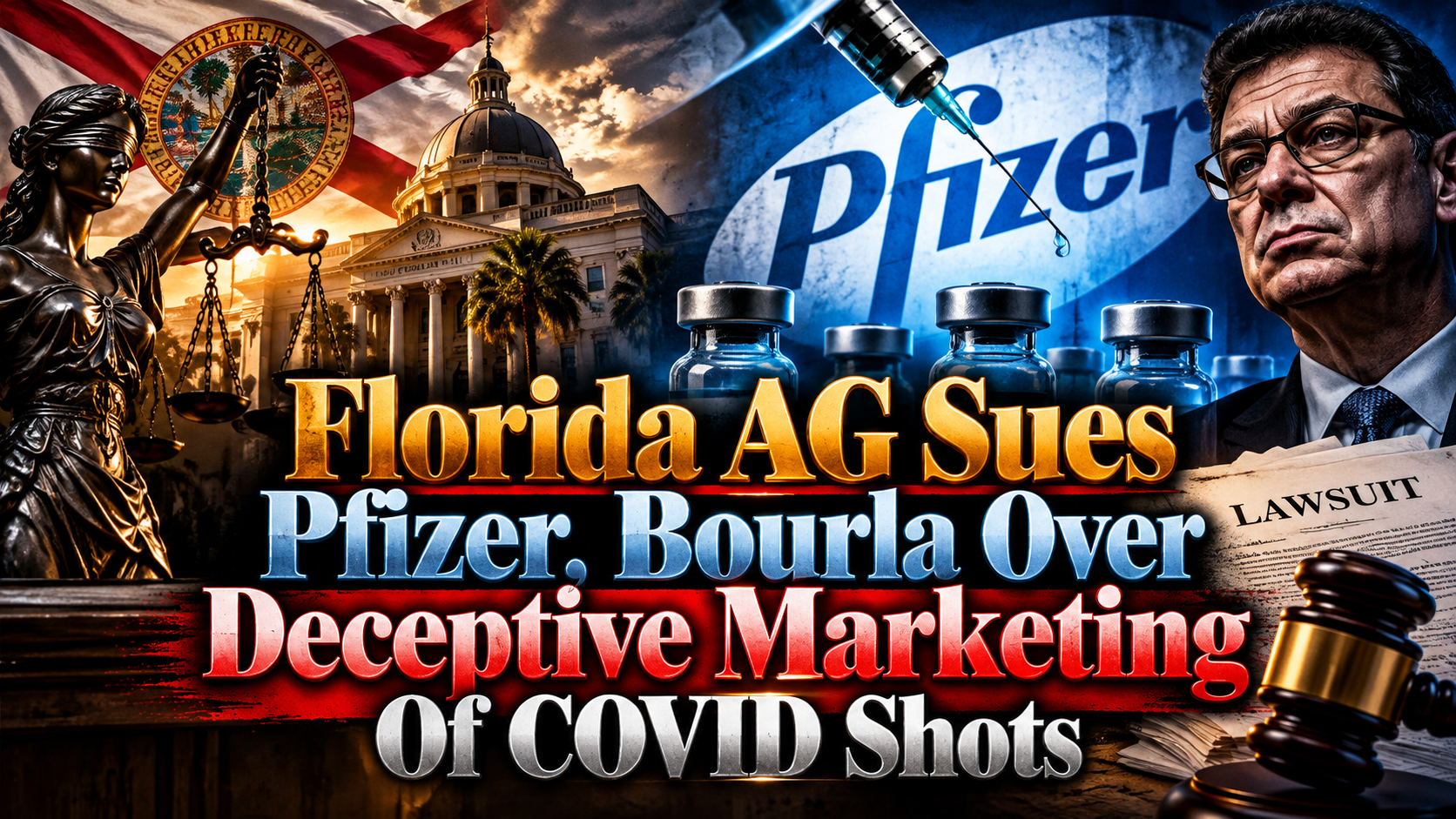 Florida AG Sues Pfizer, Bourla Over Deceptive Marketing Of COVID Shots