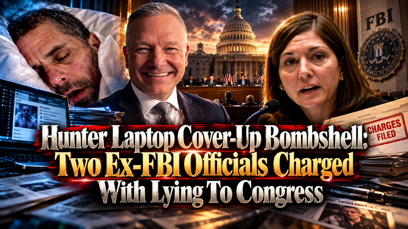 Hunter Laptop Cover-Up Bombshell: Two Ex-FBI Officials Charged With Lying To Congress